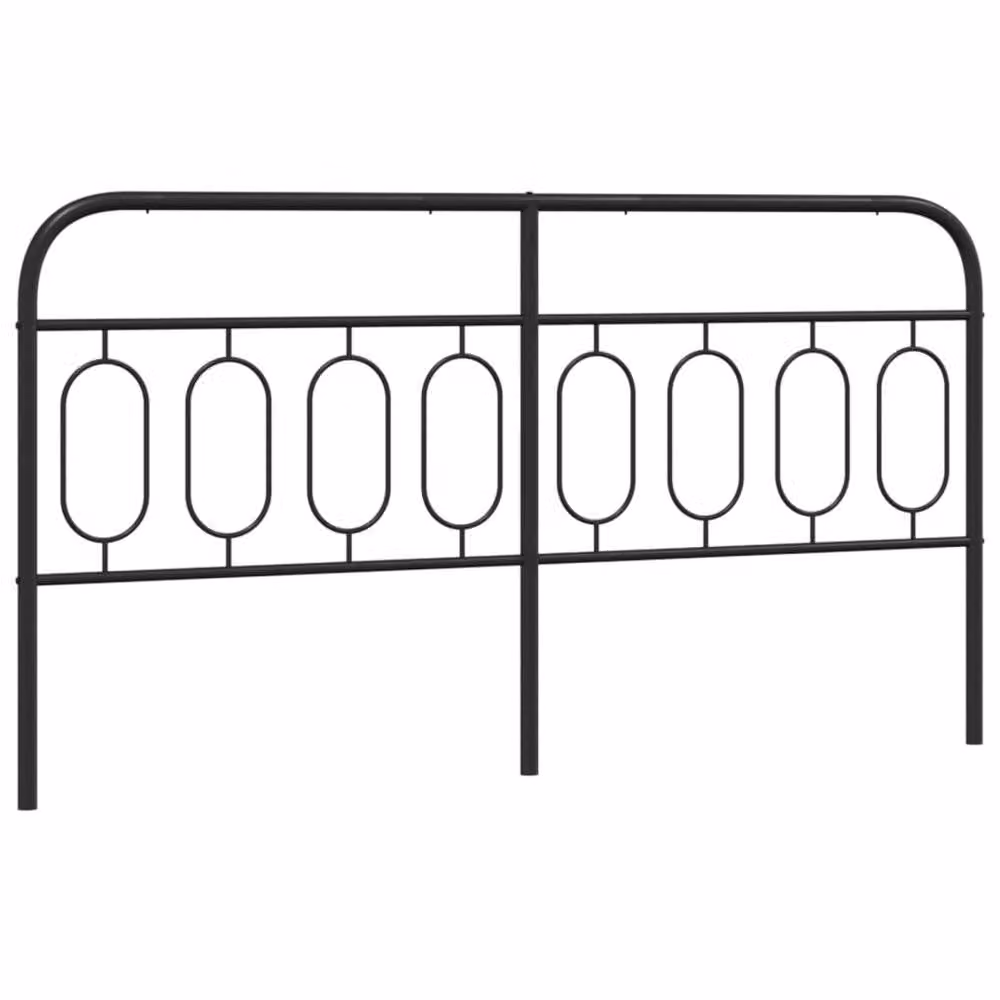 Berkfield Home Matt Black Metal Geometric Headboard, Width: 193 cm – 3