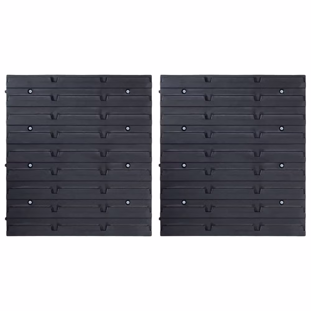 Berkfield Home 32 Piece Wall Mounted Storage Bin Kit with Wall Panels in Red and Black – 1