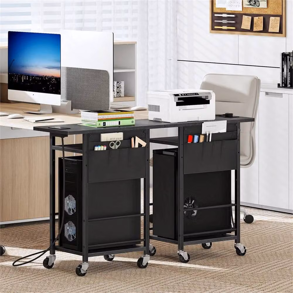 FORGEVIO Computer Tower Stand in Black, W/D/H: 60 x 30 x 70 cm – 4