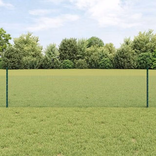 Berkfield Home Green Steel Welded Wire Fence with 44 U-Profile Posts, W: 0.5 m, L: 100 m – 1