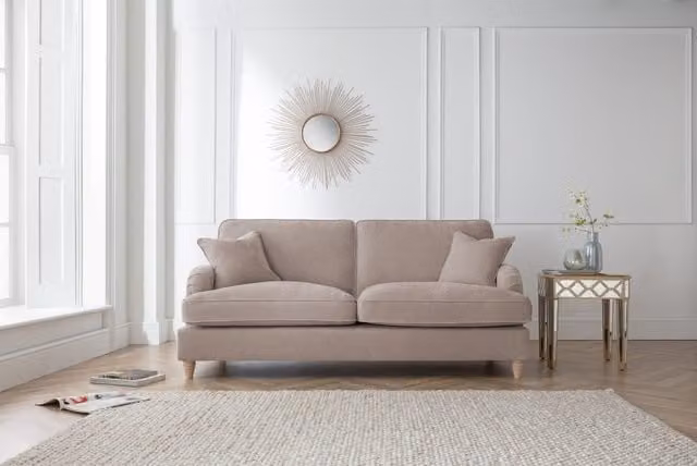 The Great Sofa Company Orla 3 Seater Fabric Sofa in Manhattan Navy and Taupe – 1