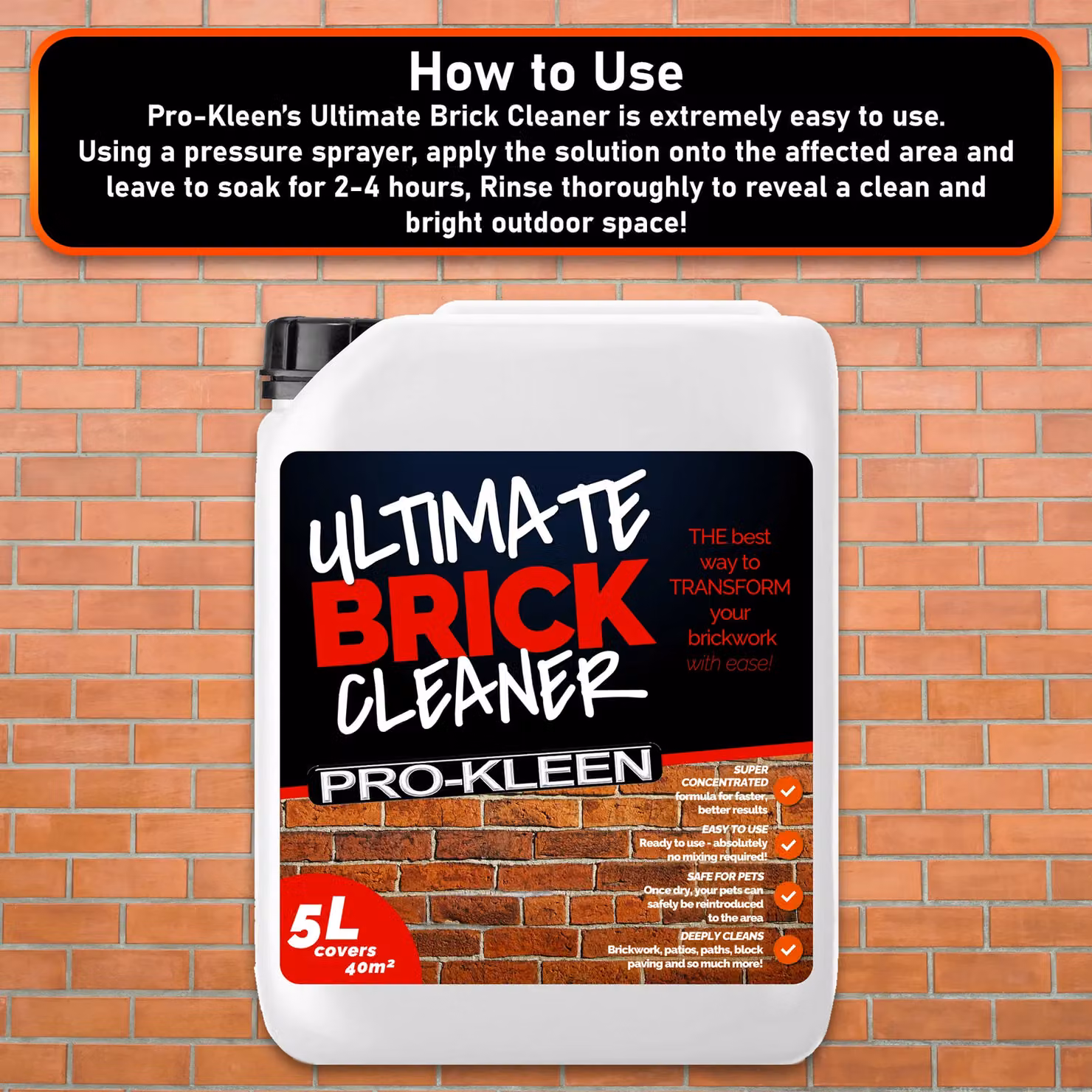 ProKleen Ultimate Brick Cleaner Concentrated Formula, 3 x 5L, Clear – 4