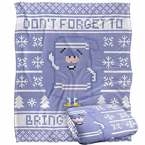 LOGOVISION South Park Towelie Christmas Sweater Super Soft Microfibre Fleece Throw Blanket, W: 152 cm, D: 127 cm, Multicolour