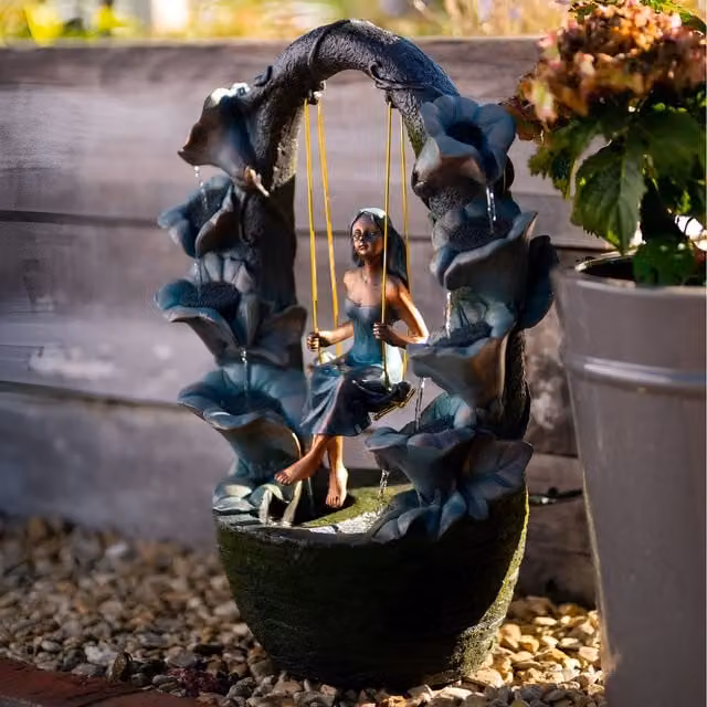 Primrose Secret Garden Swing Cascading Water Feature in Brown