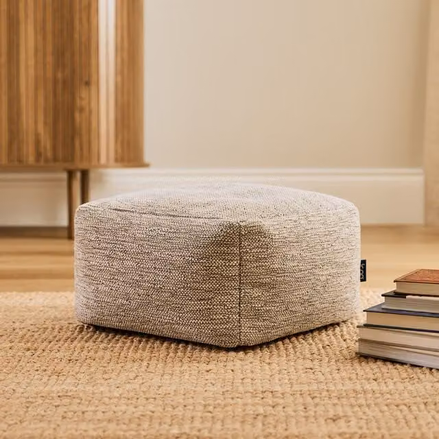 ICON Woven Bean Bag Footstool in Beige
