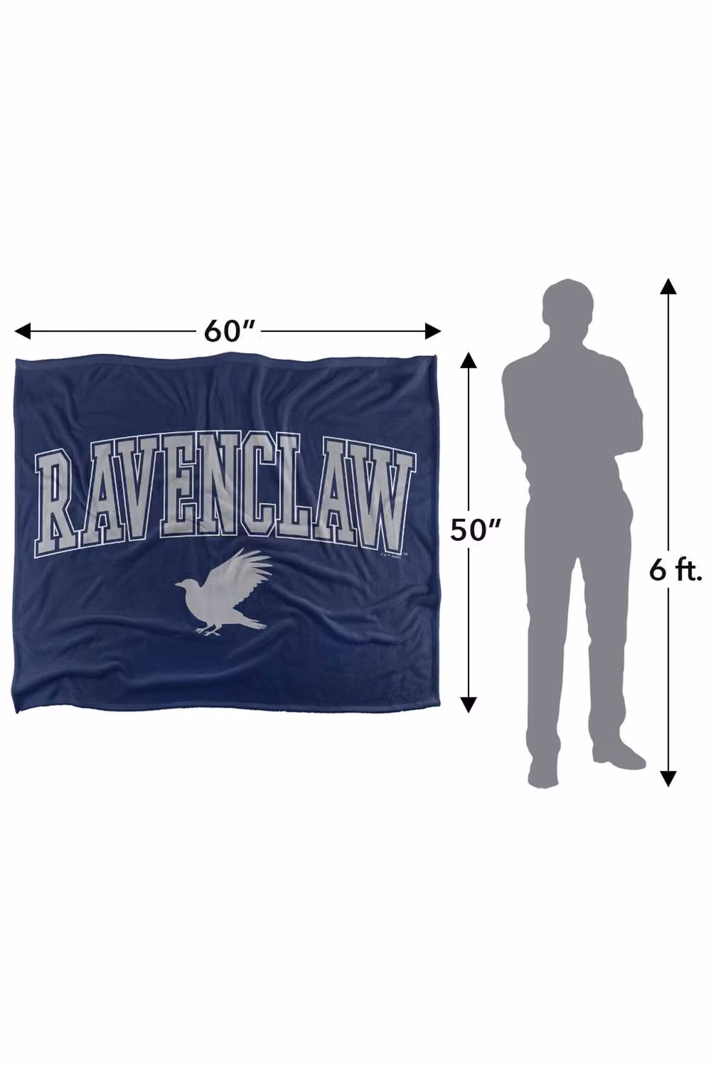 LOGOVISION Harry Potter Ravenclaw Arched Raven Super Soft Silky Touch Fleece Throw Blanket, Multicolour, W: 127 cm, D: 152.4 cm – 6