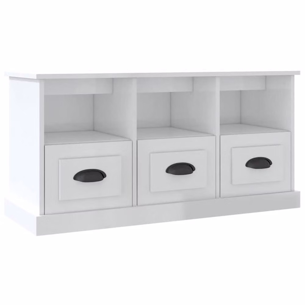Berkfield Home High Gloss White TV Cabinet W/D/H: 100 x 35 x 50 cm – 2
