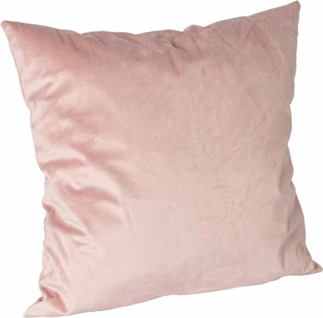 Nicola Spring Pink Velvet Square Cushion, W/D/H: 55 x 55 x 55 cm