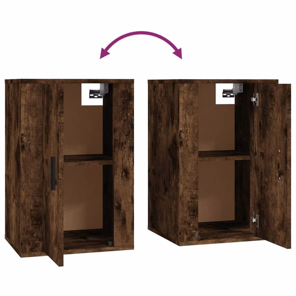 Berkfield Home Wall Mounted TV Cabinets, 2 Piece Set in Smoked Oak Brown, W/D/H: 40 x 34.5 x 60 cm – 6