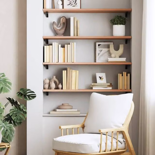 Berkfield Home Wall Mounted Oak Shelf, Light Brown, W/D/H: 80 x 30 x 2 cm – 1