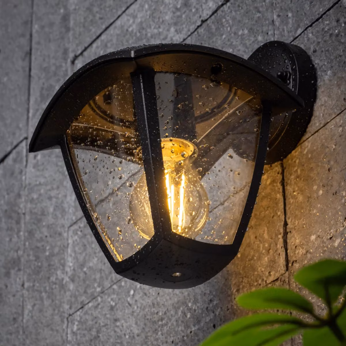 CGC Lighting Violet Black Outdoor Wall Lantern with Transparent Glass and Aluminium Body – 6