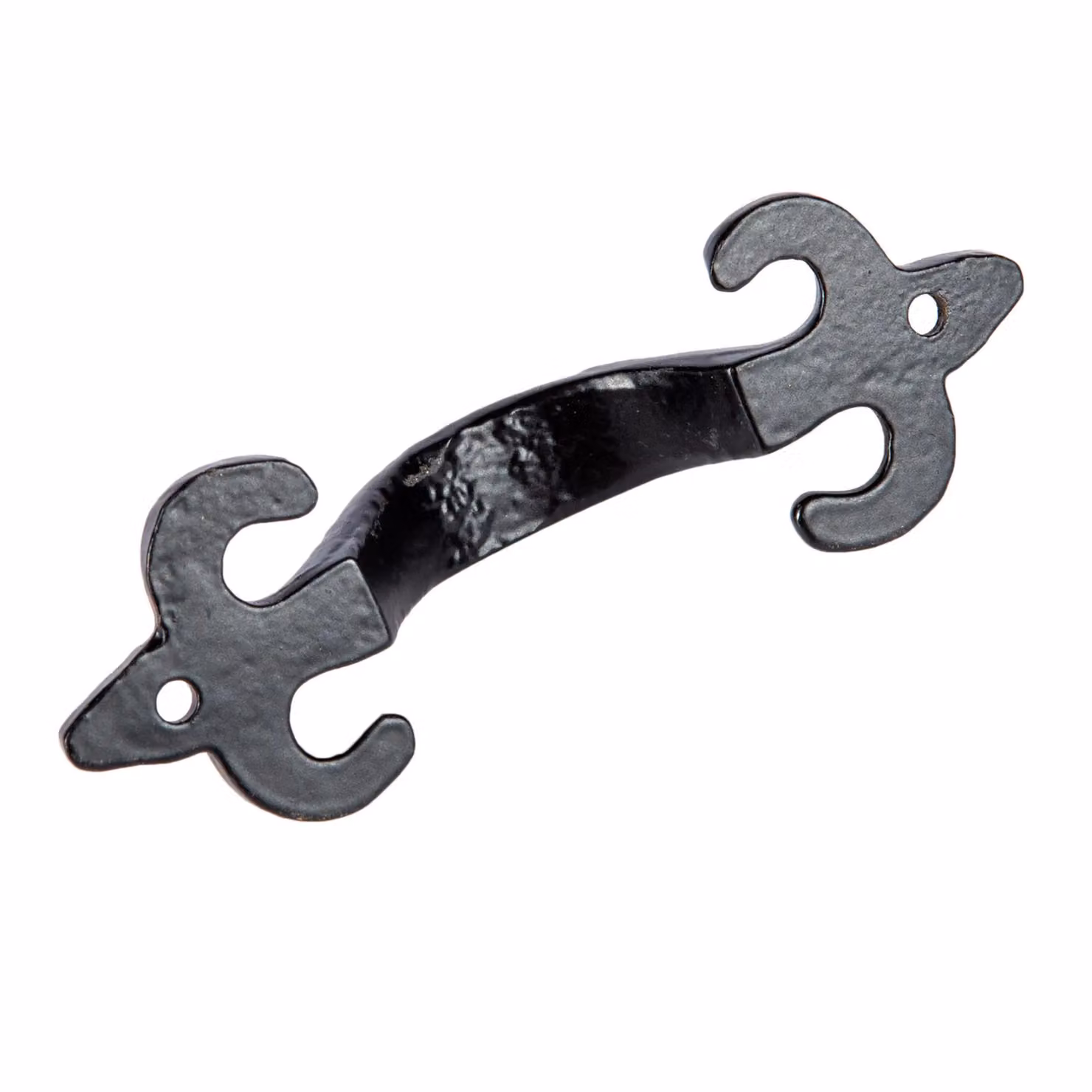 Hammer and Tongs Antique Fleur De Lis Iron Door Handle in Matt Black – 3