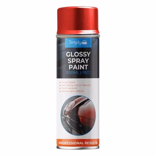 Simply Auto High Gloss Red Acrylic Spray Paint, 500ml