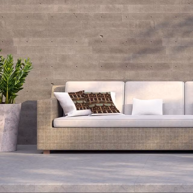 Andrew Lee Tribal Egyptian Silhouettes Square Outdoor Cushion, Brown, W: 60 cm, H: 60 cm