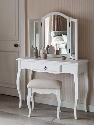 Statement Furniture Romance 3-Way Wooden Tabletop Dressing Table Mirror in White, W: 92.5 cm, H: 71 cm – 2