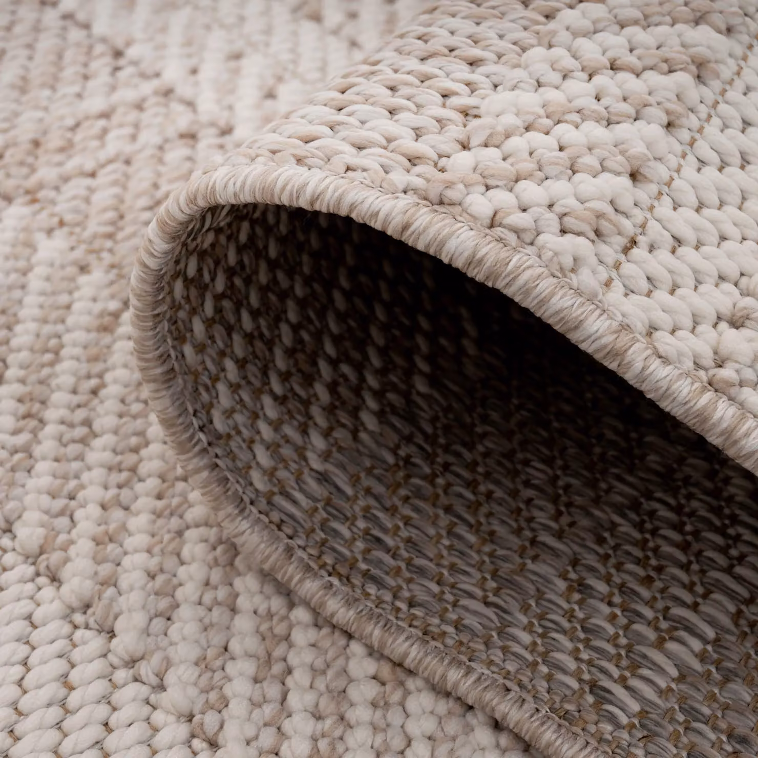 Kukoon Striped Area Rug in Beige, Textured Looped Pile, W: 80 cm x L: 150 cm – 2