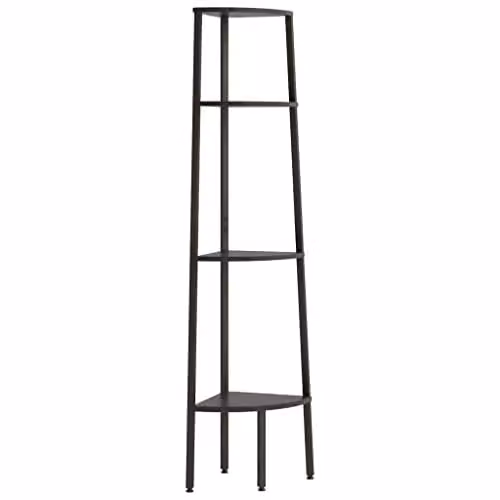 vidaXL 4-Tier Freestanding Metal Corner Shelf in Black, W/D/H: 45.5 x 31.5 x 150 cm – 1