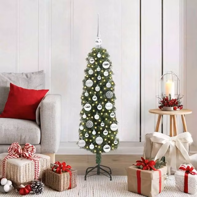 Berkfield Home Artificial Christmas Tree with 150 LEDs and Stand, Green, Height: 120 cm