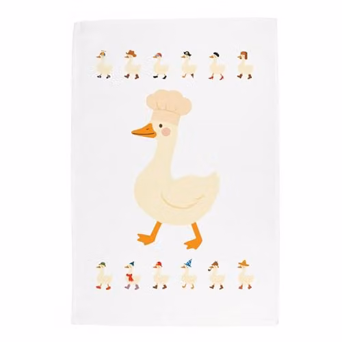 Purely Home Silly Goose Chef Tea Towel in Multicolour and White, W: 67 cm x H: 45 cm
