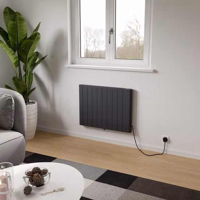 Agadon Anthracite Aluminium Convector Heater with Smart WiFi App Control and Timer