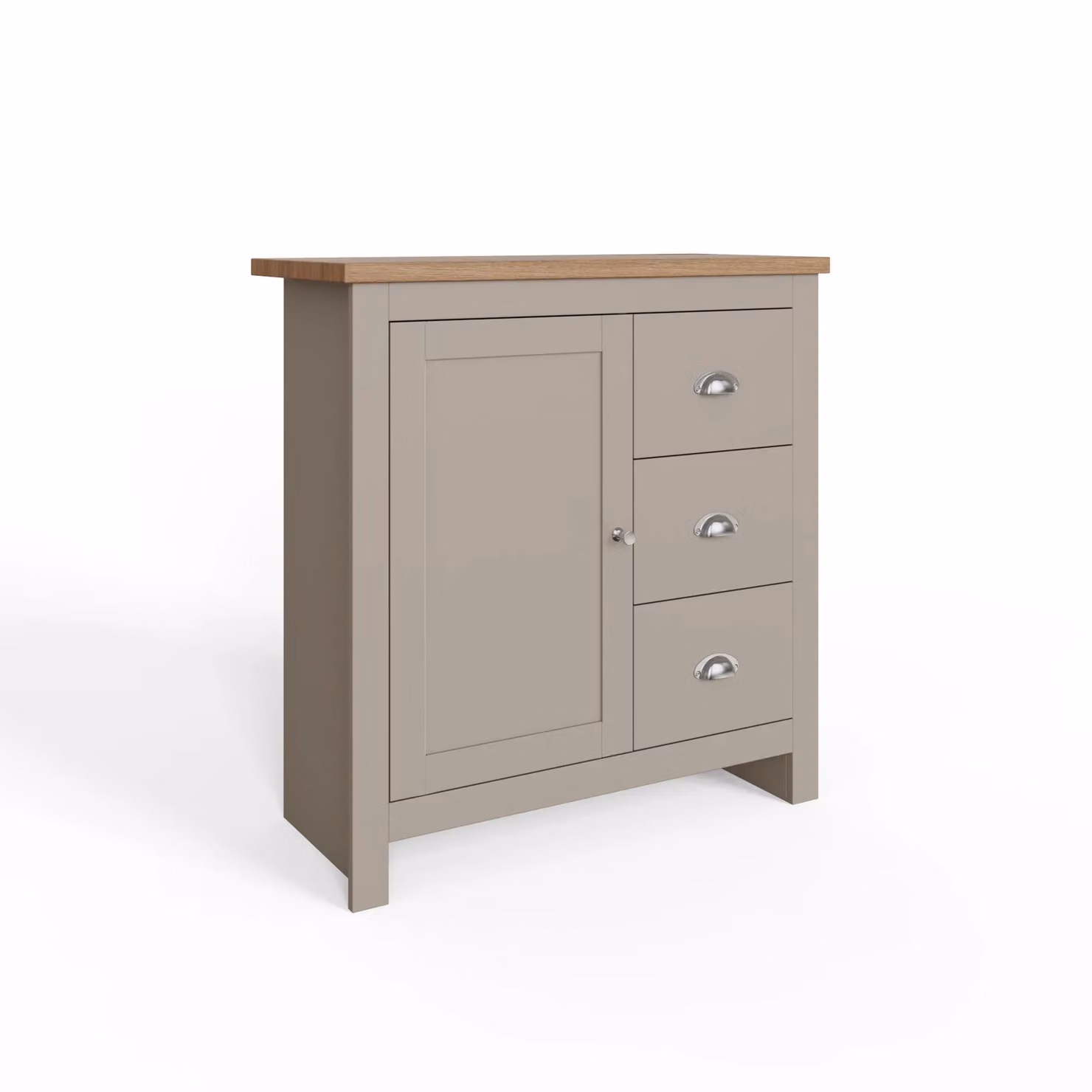 GFW Lancaster Grey and Oak Multi Storage Unit with 1 Door and 3 Drawers – 3