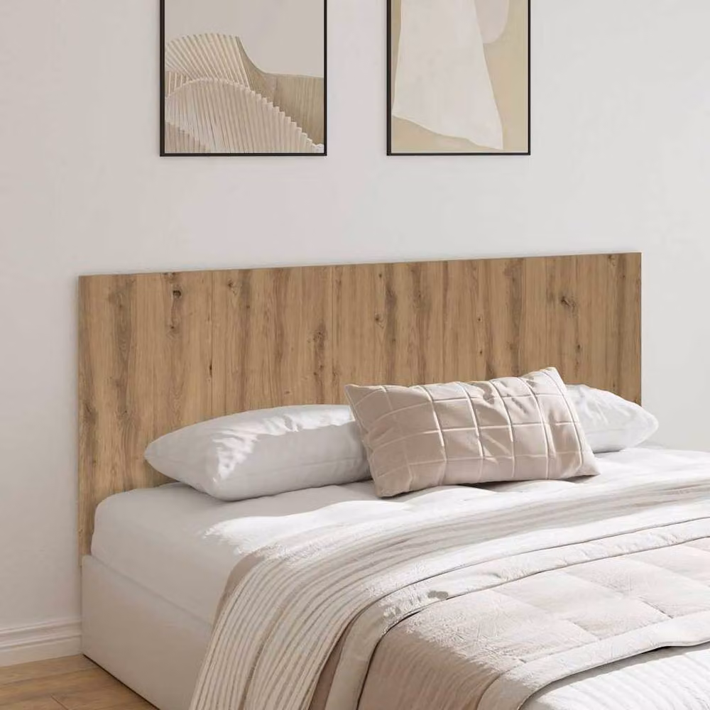 Berkfield Home Artisan Oak Bed Headboard in Brown, W: 200 cm, D: 1.5 cm, H: 80 cm – 1