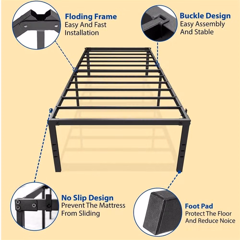 VOGREX Modern Twin Metal Bed Frame in Black – 3