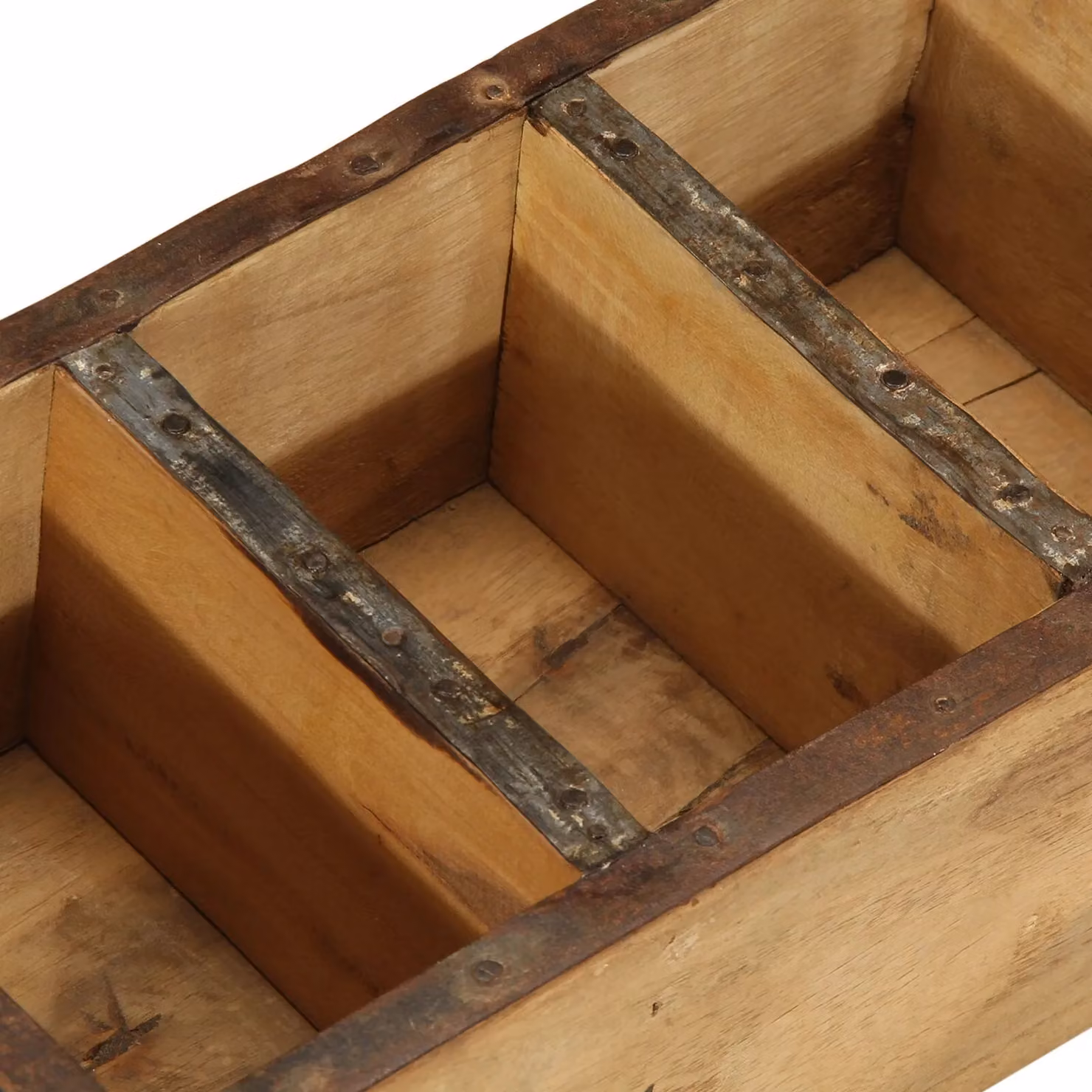 Berkfield Home Set of 4 Reclaimed Solid Wood Trays in Brown, W/D/H: 30 x 14 x 9 cm – 4