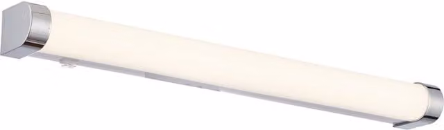 Loops White and Chrome LED Bathroom Over Mirror Wall Light, 600mm Length, 15W Cool White
