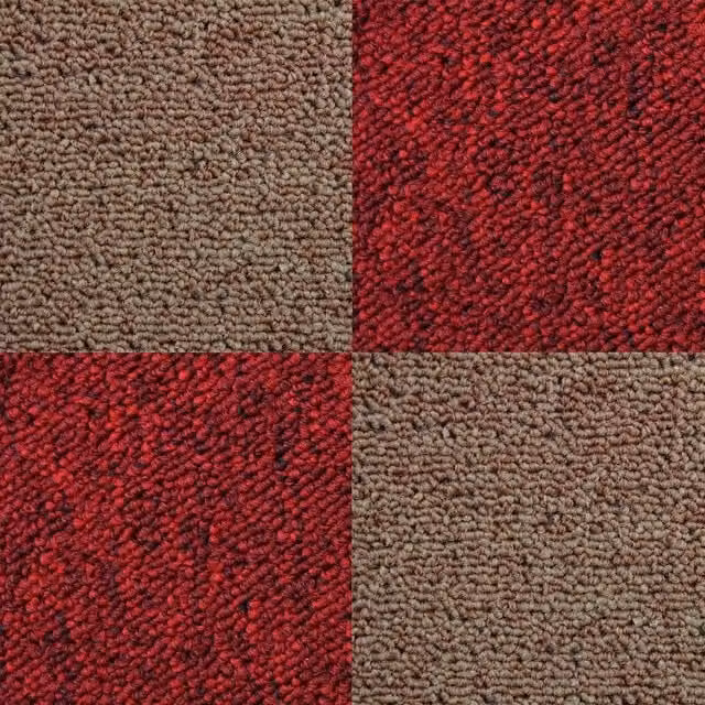 Monstershop Glue Down Carpet Tiles in Red and Sand, 10m2 – 1
