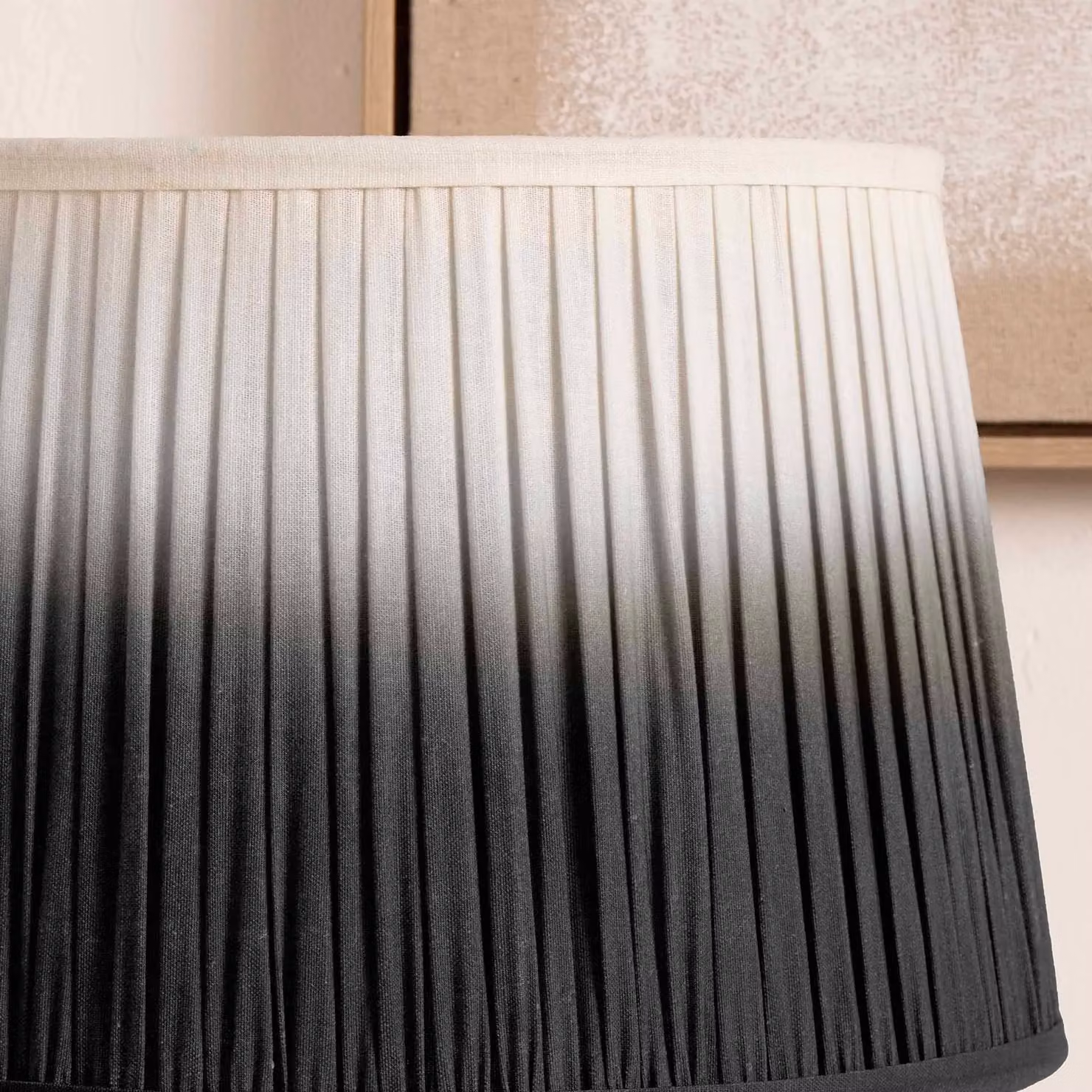 Ruma Black Ombre Pleated Tapered Fabric Lamp Shade for Table Lamps, Diameter: 30.48 cm – 2