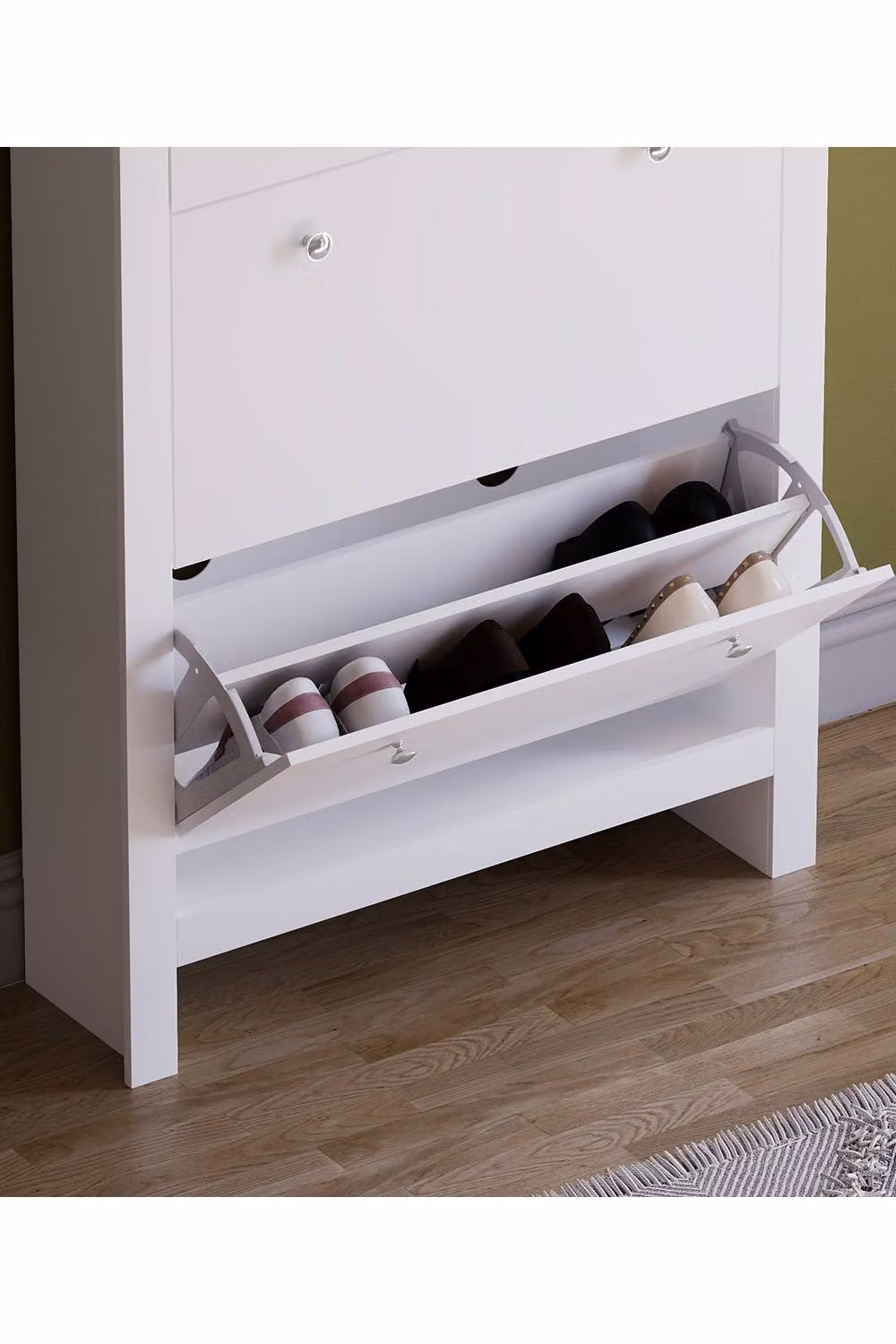 Vida Designs Arlington Compact Hallway Shoe Storage Cabinet Unit in White – 4