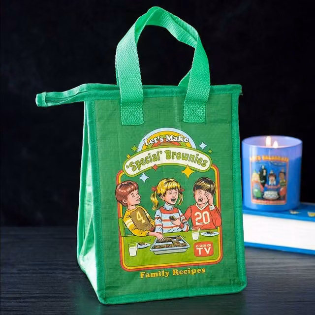 Uniqueful Let's Make Brownies Insulated Fabric Lunch Bag by Steven Rhodes in Green