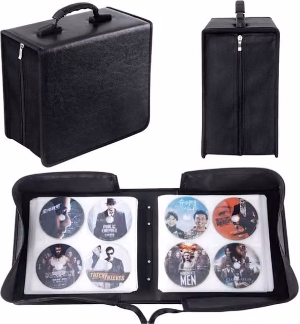 NESTLUNE 128 Disc CD DVD Storage Wallet Album in Black