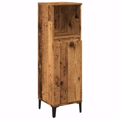 vidaXL Modern Freestanding Bathroom Cabinet in Brown, W/D/H: 30 x 30 x 100 cm – 1