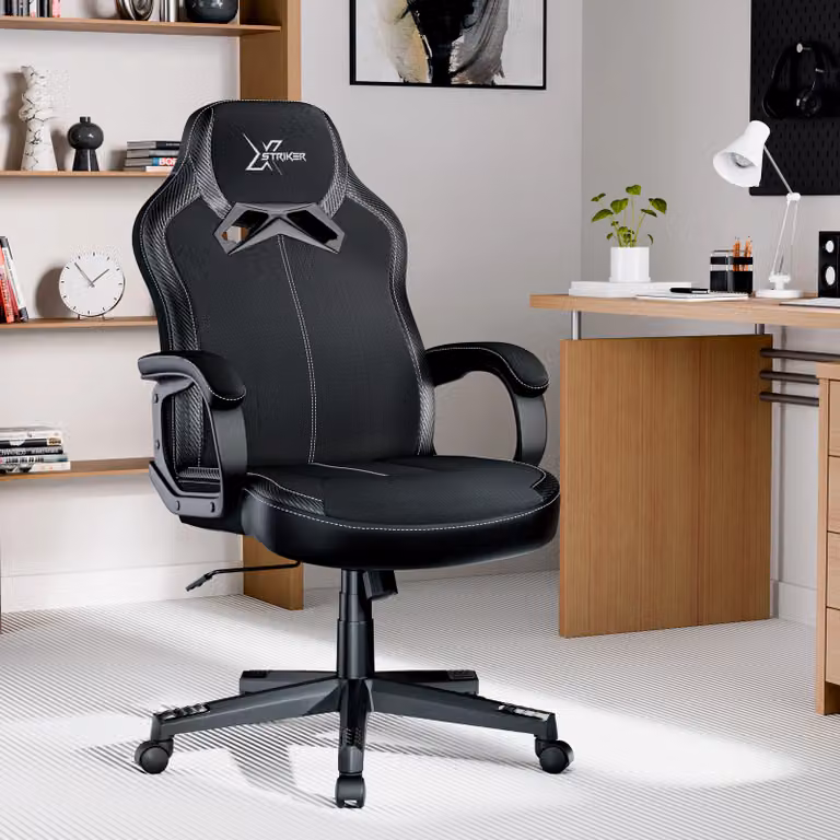 Xstriker Small Gaming Chair in Black and Grey Fabric