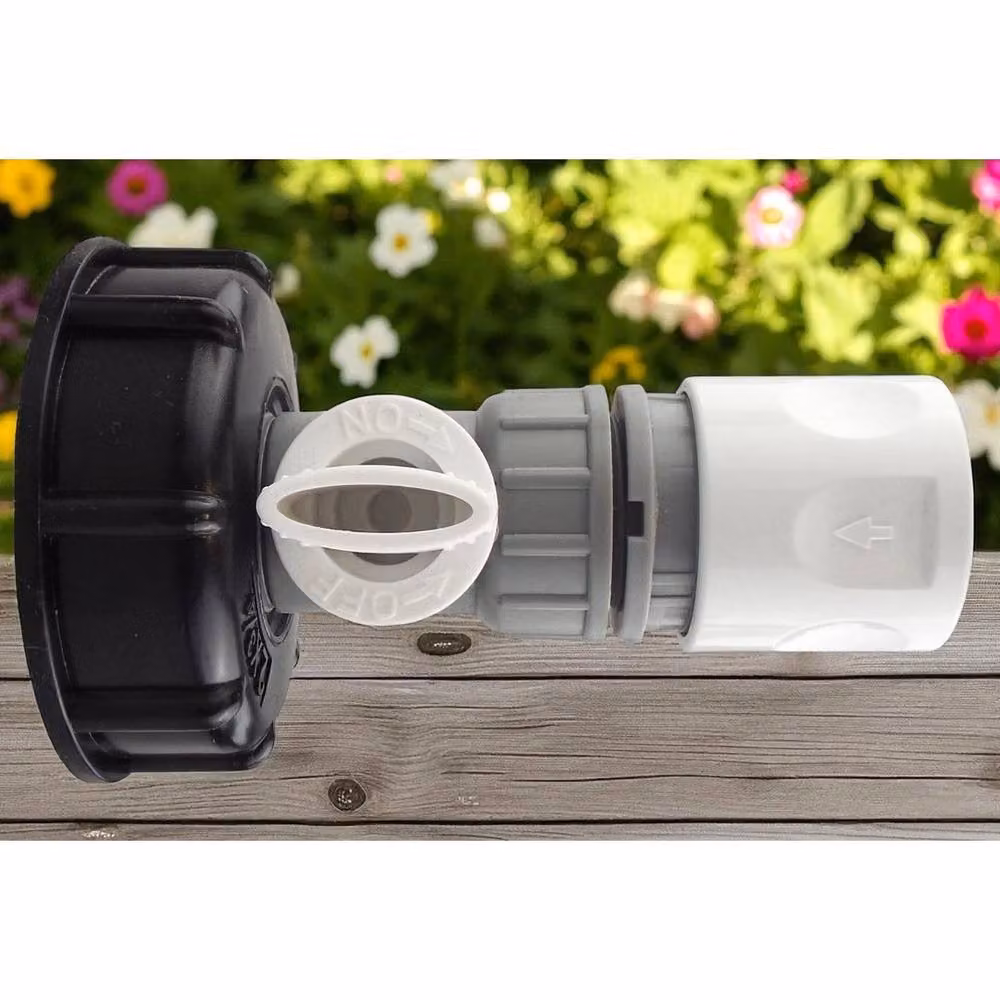 NESTLUNE IBC Water Storage Tank S60x6 Outlet Cap and Valve with 2 inch Quick Coupling, Grey, 1.25 kg – 3