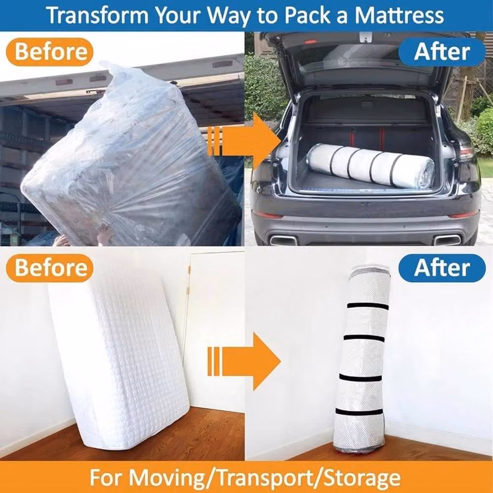 PAWNORA Clear Vacuum Seal Mattress Storage Bag – 4