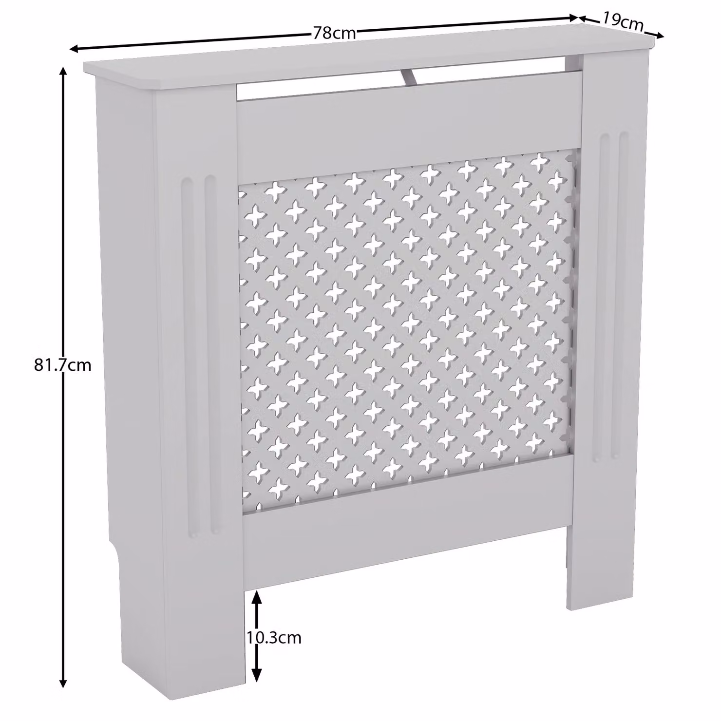 Vida Designs Oxford MDF Radiator Cover, White, W: 82.0 cm, H: 78.0 cm, D: 19.0 cm – 2
