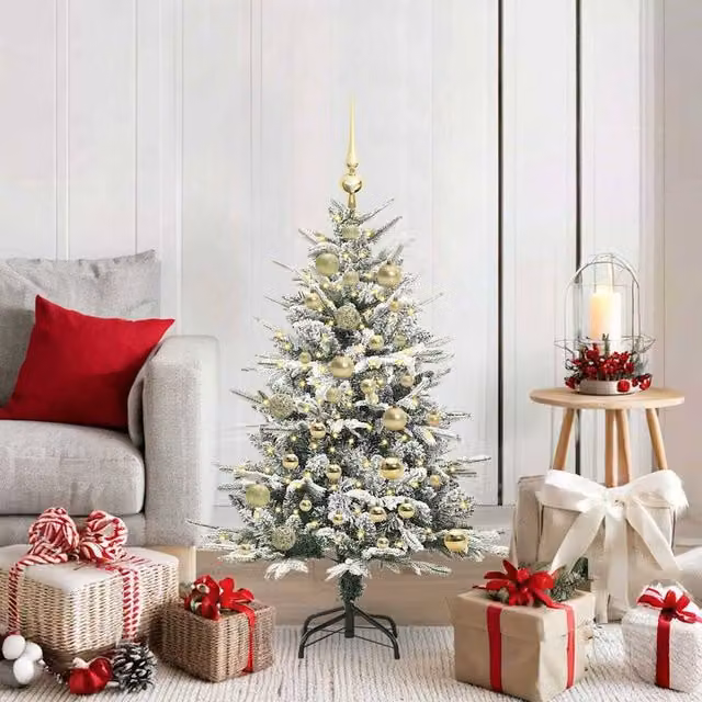 Berkfield Home Pre-lit Artificial Christmas Tree with Ball Set, Green, Height: 120 cm