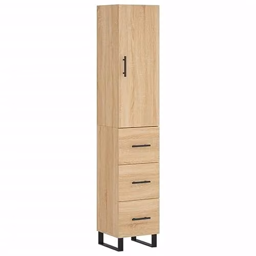 vidaXL Modern Sonoma Oak Highboard and Sideboard Storage Cabinet in Brown, W/D/H: 180 x 34.5 x 34 x 33.8 cm – 1