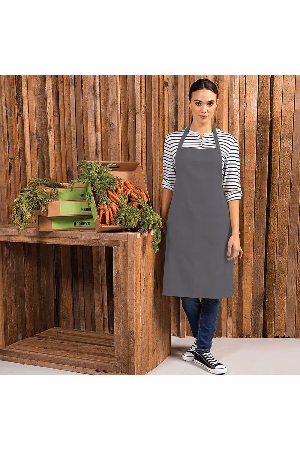 Premier Colours Professional Poly-Cotton Bib Apron in Black – 2