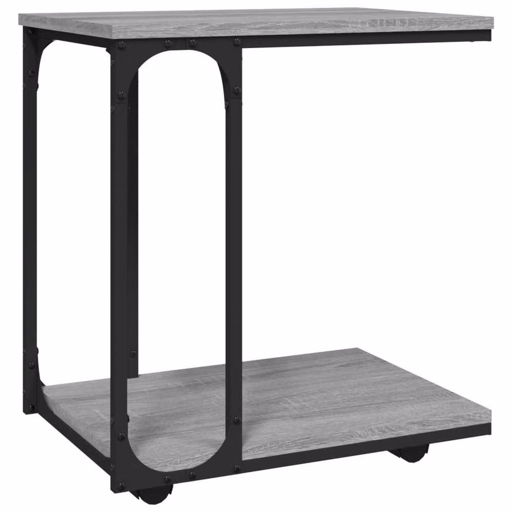 Berkfield Home Grey Sonoma Side Table with Castors, W: 50 cm, D: 35 cm, H: 55.5 cm – 2