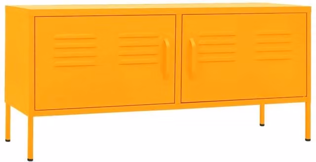 Berkfield Home Industrial TV Cabinet in Mustard Yellow, W/D/H: 105 x 35 x 50 cm – 1