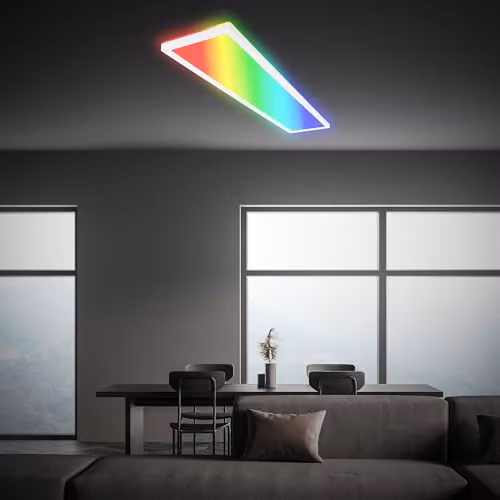 Briloner RGBW LED Ceiling Panel Lamp with Remote Control and Indirect Light, White, W/D/H: 98 x 20 x 3 cm – 3