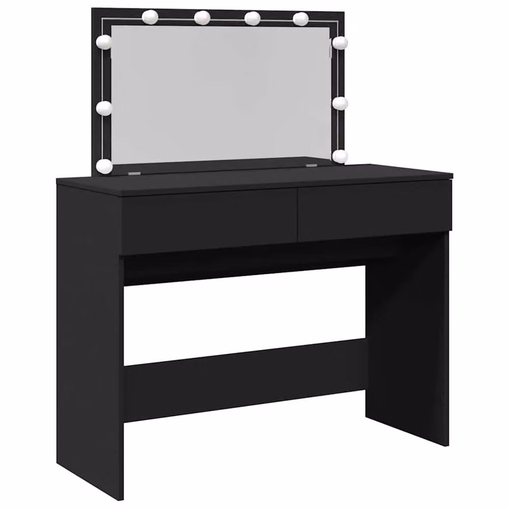 Berkfield Home Beautiful LED Dressing Table in Black, W/D/H: 100 x 40 x 120 cm – 3