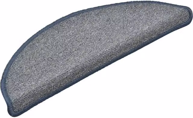 Berkfield Home Self-Adhesive Carpet Stair Treads, 15 Pieces, Light Grey and Blue, W: 56 cm, D: 17 cm, H: 3 cm