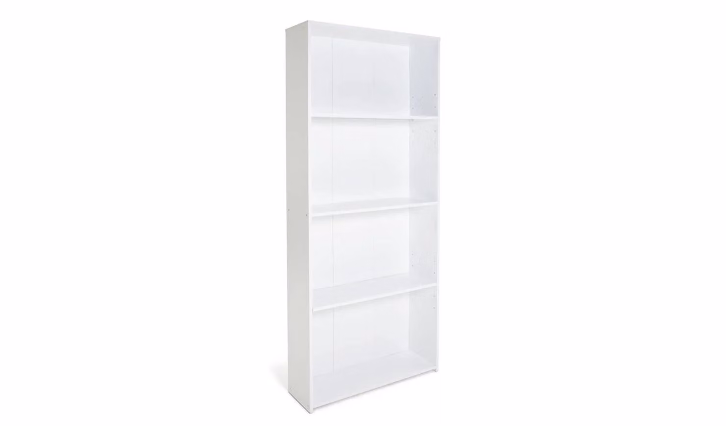 Malibu White Bookcase with Adjustable Shelves, H 180 x W 78 x D 24.5 cm