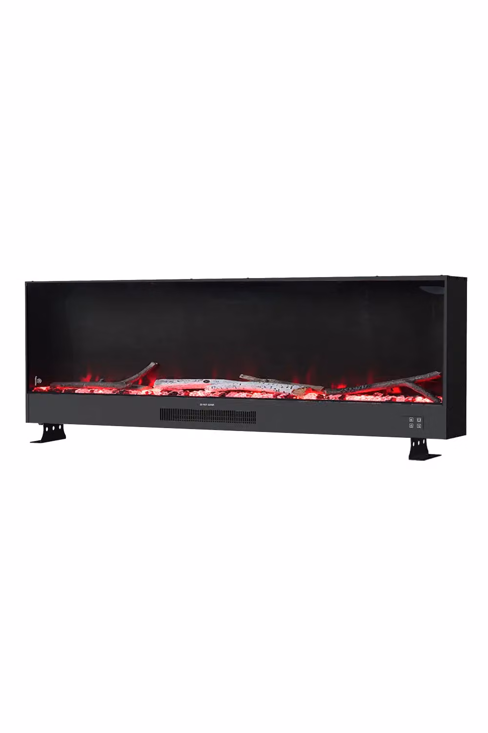 Living and Home 60 inch Recessed Electric Fireplace with Remote Control in Black – 4