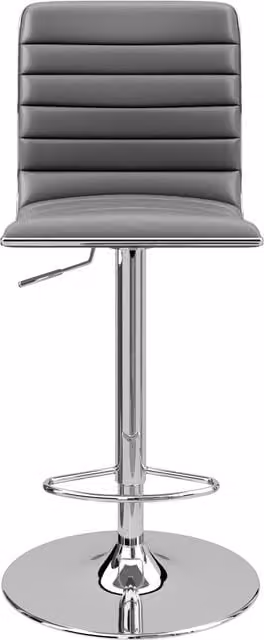 Alphason Colby HB Swivel Bar Stool in Grey Synthetic Leather with Black Metal Frame